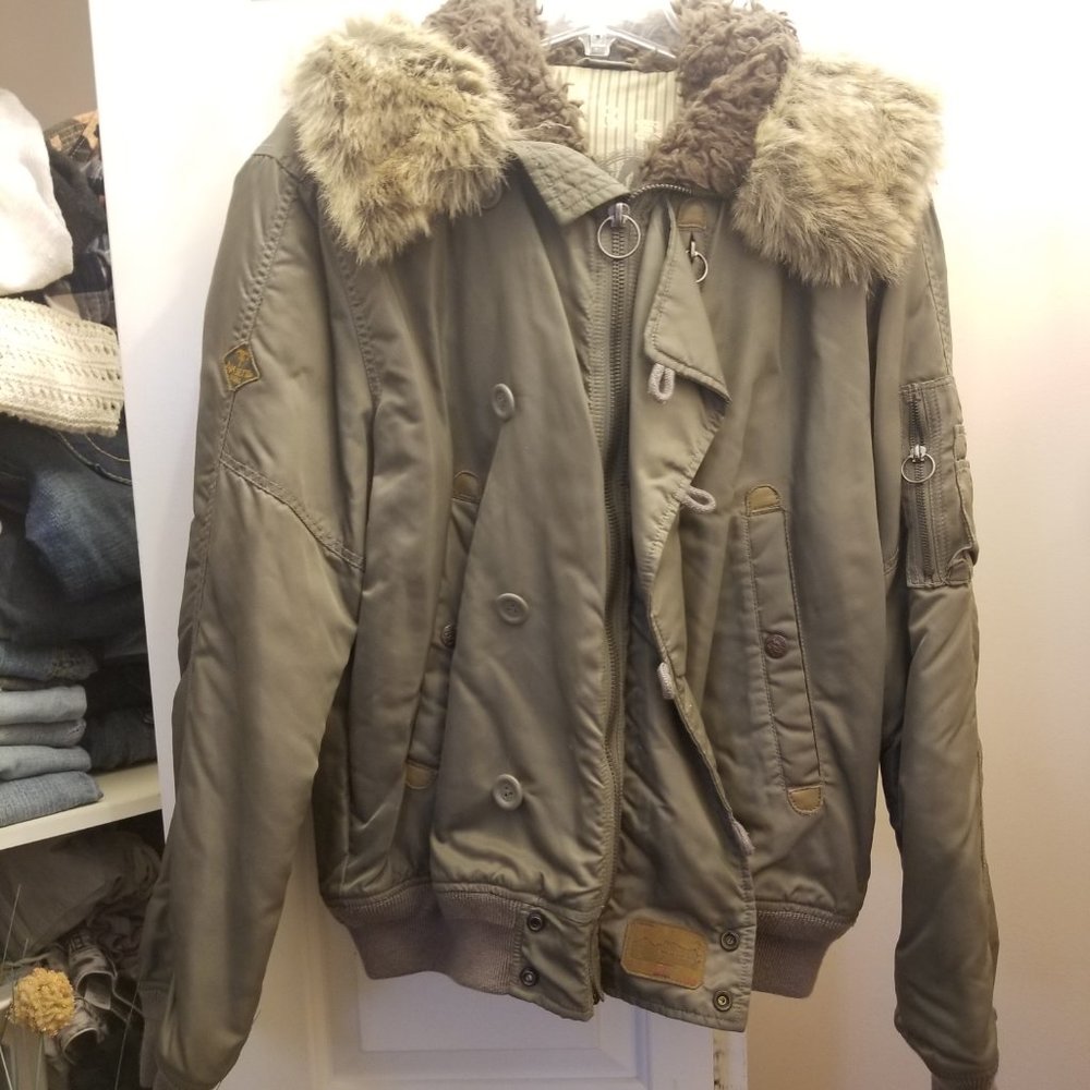 DIESEL PILOT FUR LIMITED FLIGHT JACKET BOMBER ZIP